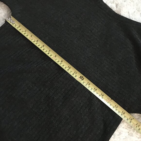 Max Studio Grey Knit Tie Up Ruched Sleeve Sweater - Picture 11 of 16